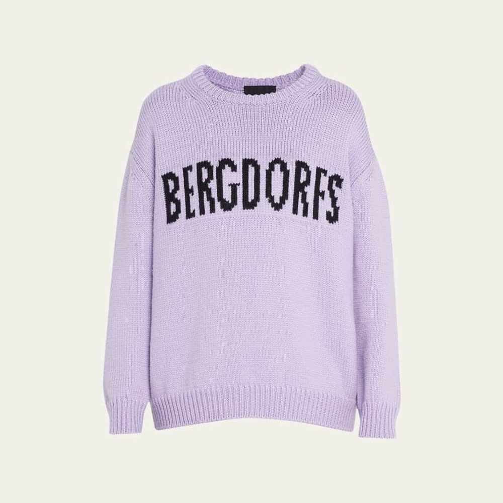 PUPPETS AND PUPPETS X BERGDORF GOODMAN Logo Intarsia Chunky Wool Sweater GUC